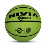NIVIA Europa Basketball, As per Basic Standard, 8 Panels, Molded Durable Rubber Cover with Pebbled Texture, Butyl Threadwounded Bladder, to Play on All Indoor & Outdoor Surfaces (Size - 5, Assorted) - Image 2