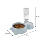 Amazon Basics 2 In1 Pet Feeder Food and Water Dispenser|Stainless Steel Bowl|Automatic Water Dispensing Mechanism|Suitable for Cats and Dogs, 32 cm, H_22 cm, W_16.5 cm, Medium - Image 6