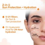 The Derma Co 1% Hyaluronic Sunscreen Aqua Gel SPF 50 PA++++ | Hydrating, Lightweight & Non-Greasy | No White Cast | Broad Spectrum & Blue Light Protection | Clinically Tested - (In-Vivo) | 50 g - Image 4