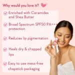 WishCare Tinted Lip Balm SPF 50 PA+++ | Brightening Lip Balm for Dark Lips | Kojic Acid & Niacinamide | For Women | 5g - Image 4