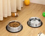 Amazon Basics Stainless Steel Pet Feeding Bowls for Dogs and Cats | Set of 2 | 700 ml Each | Dry Kibble, Wet Food, Water Bowl | No-Tip, Non Sliding Design | Dishwasher Safe - Image 4