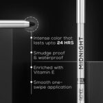 RENEE Midnight Kohl Kajal Pencil | Waterproof, Smudgeproof With Sharpener | 24 Hours Long Stay | Darkest Black | One Swipe Application | Vitamin E, Olive Oil and Castor Oil | Matte Finish |1.5 Gm - Image 3