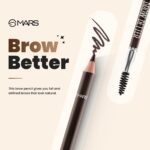 MARS Brow Better Eyebrow Pencil with Spoolie | Long-Lasting & Smudge Proof | Rich Pigmentation | Natural-Looking Results | Easy to Sharpen (1.4 gm) (Dark Brown) - Image 4