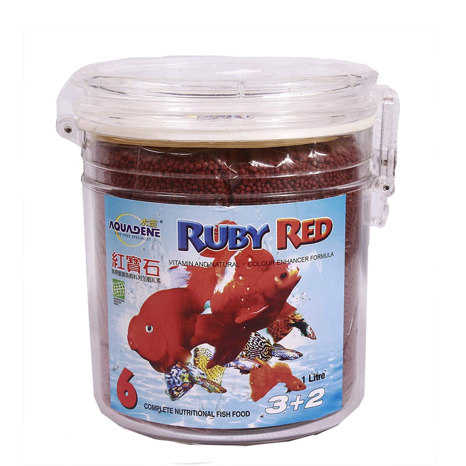 JAINSONS PET PRODUCTS All Life Stages Aquadene Pellet Ruby Red Complete Nutritional Fish Food For Red Parrot Flower Horn Gold Fish.(1 Liter) - Image 3