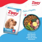 Zippy Puppy Dry Dog Food - 1.2 Kg, Real Chicken & Vegetables, Nutritionally Balanced Dog Food for All Breeds, with Vitamins, Minerals, Probiotics & Salmon Oil - Image 4