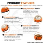 Foodie Puppies Stainless Steel Paw Bone Printed Bowl for Dogs, Cats & Any Pets - 700ml, Medium (Fiery Orange) I Non-Skid Rubber Bottom Food/Water Bowl I Non-Toxic & 100% Safe for Pets - Image 4