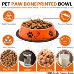 Foodie Puppies Stainless Steel Paw Bone Printed Bowl for Dogs, Cats & Any Pets - 700ml, Medium (Fiery Orange) I Non-Skid Rubber Bottom Food/Water Bowl I Non-Toxic & 100% Safe for Pets - Image 6