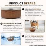 Foodie Puppies Stainless Steel Pet Feeding Woven Bowl - 1500ml (Brown - Large) for Medium to Large Dogs | Sturdy Base, Food/Water Feeding Bowl | Non-Toxic & 100% Safe for Pets - Image 3