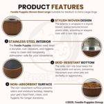 Foodie Puppies Stainless Steel Pet Feeding Woven Bowl - 1500ml (Brown - Large) for Medium to Large Dogs | Sturdy Base, Food/Water Feeding Bowl | Non-Toxic & 100% Safe for Pets - Image 4