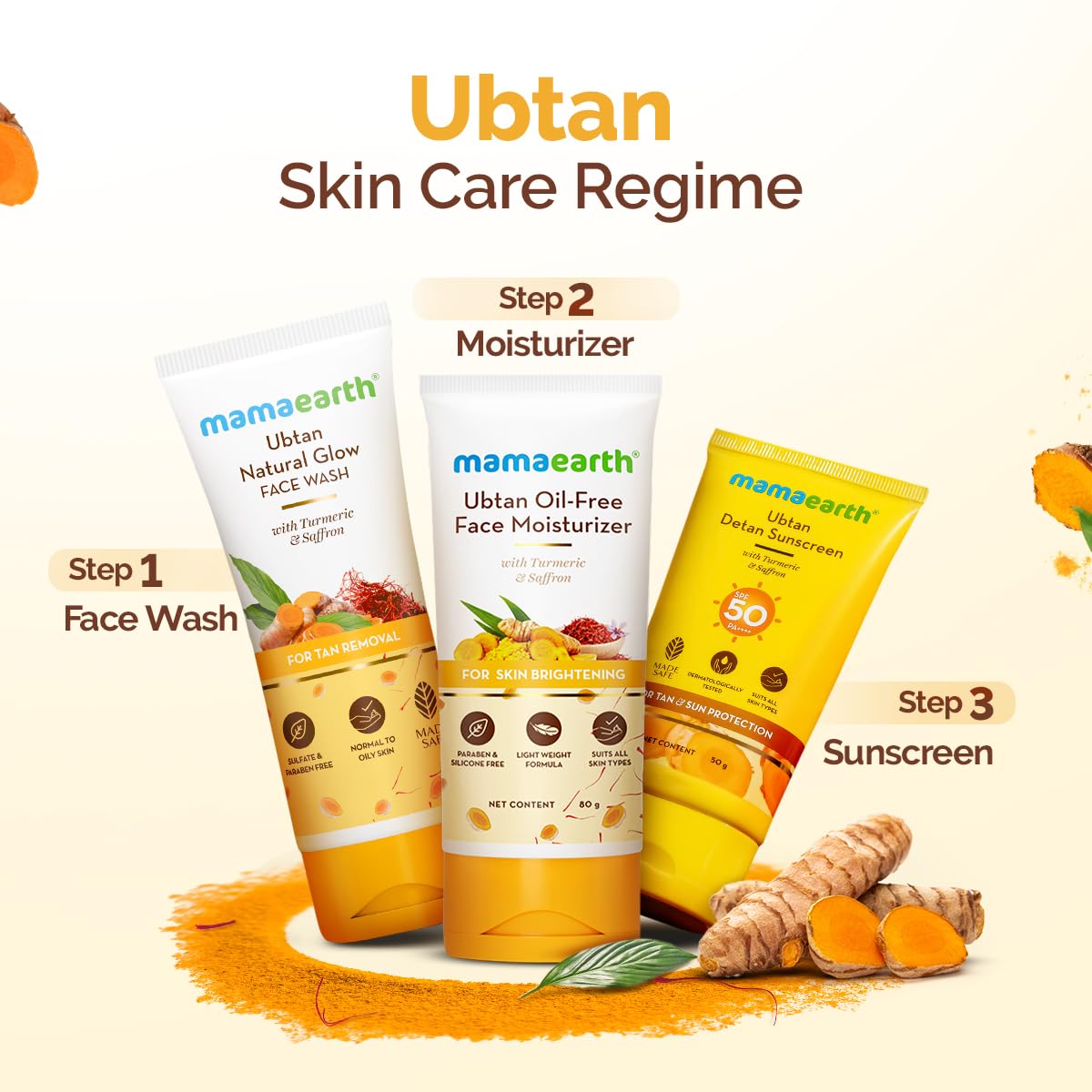 Mamaearth Ubtan Natural Glow Face Wash with Turmeric & Saffron | For Tan Removal & Skin brightening | SLS & Paraben Free | For All Skin Type | For Men & Women | 100 ml - Image 8