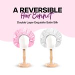 FABSKIN Luxury Satin Silk Hair Bonnet Cap for Sleeping with Satin Scrunchie | For Women & Girls | For Curly & All Hair Types - Wine - Image 6