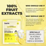 Sanfe Instant Depigmentation Vitamin C Facial Mask | For radiant & glowing skin | 100% fruit extracts, Korean Mask | 1pc, 25gm - Image 3
