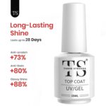 THR3E STROKES 2 Pcs 15Ml No Wipe Gel Top Coat And Base Coat Set - Soak Off Led Nail Lamp Gel Base Top Coat Finish Nail Art Design For Women. (Requires Uv Light)(Machine Se Sukhengi) - Image 7