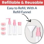 Temperia Travel Bottles for Toiletries (7pcs) - Refillable Empty Mini Containers with Pouch (Random Colors) - Travelling Accessories & Essentials Kit Set for Shampoo, Cosmetics, and More - Image 5