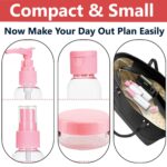 Temperia Travel Bottles for Toiletries (7pcs) - Refillable Empty Mini Containers with Pouch (Random Colors) - Travelling Accessories & Essentials Kit Set for Shampoo, Cosmetics, and More - Image 6