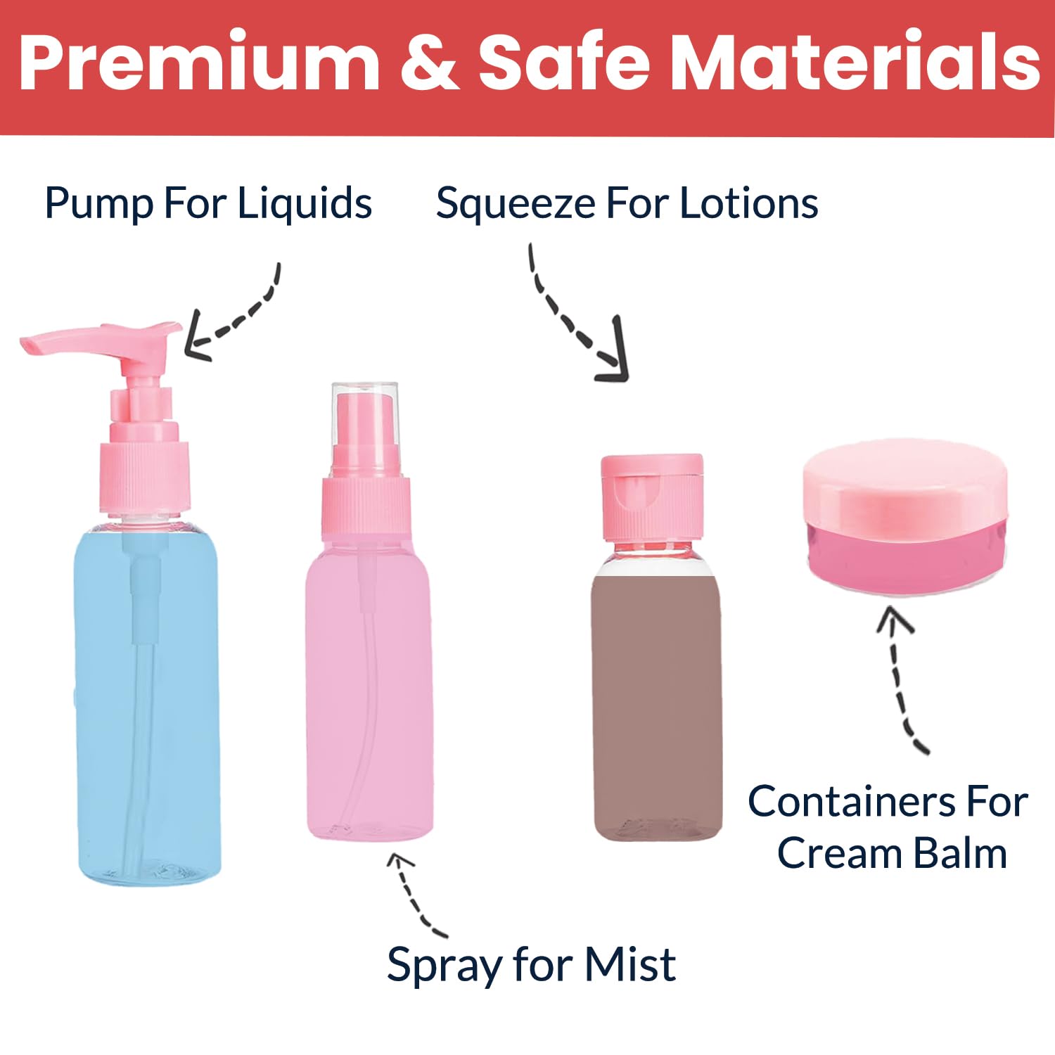 Temperia Travel Bottles for Toiletries (7pcs) - Refillable Empty Mini Containers with Pouch (Random Colors) - Travelling Accessories & Essentials Kit Set for Shampoo, Cosmetics, and More - Image 7