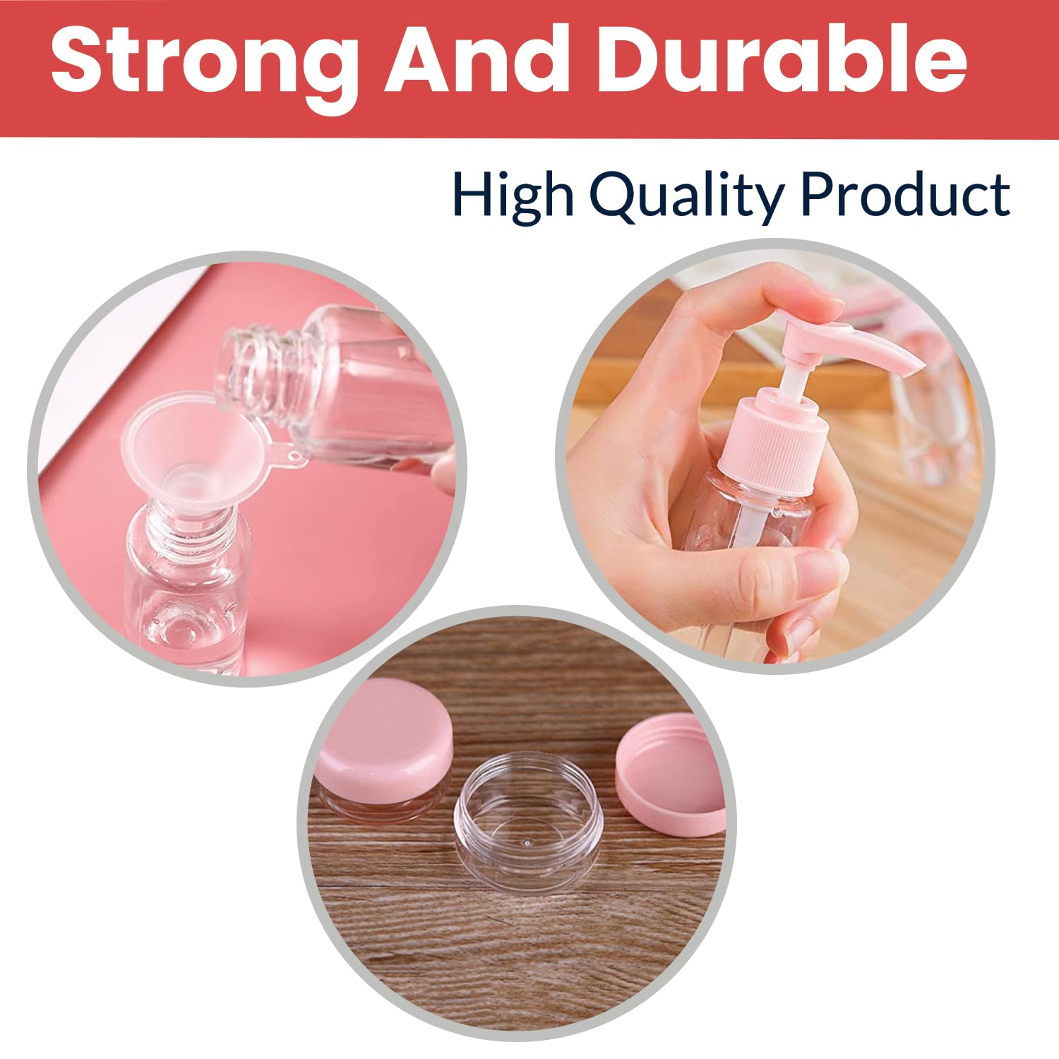 Temperia Travel Bottles for Toiletries (7pcs) - Refillable Empty Mini Containers with Pouch (Random Colors) - Travelling Accessories & Essentials Kit Set for Shampoo, Cosmetics, and More - Image 8