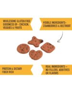 Healthy Dog Biscuits with Real Chicken, Real Cranberries and Real Beetroot. High Fiber, High Protein, Gluten Free, Human Grade Ingredients, Rice Flour and Chana Flour (275 G),All Life Stages - Image 3