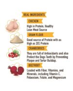 Healthy Dog Biscuits with Real Chicken, Real Cranberries and Real Beetroot. High Fiber, High Protein, Gluten Free, Human Grade Ingredients, Rice Flour and Chana Flour (275 G),All Life Stages - Image 4