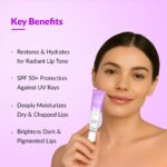 Fixderma Brightening Lip Balm With SPF 50 PA+++ for Pigmented & Dry Lips | 4% Kojic Acid, 2% Alpha Arbutin | Moisturizes, Hydrates & Brightens Pigmented Lips | For Men & Women - 15ml - Image 3
