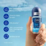 NIVEA MEN Fresh Active 50ml Deo Underarm Roll On | With Fresh Ocean Extracts Scent| 72 H Freshness| 0% Alcohol | Dermatologically Approved & Paraben Free Formula - Image 3