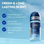 NIVEA MEN Fresh Active 50ml Deo Underarm Roll On | With Fresh Ocean Extracts Scent| 72 H Freshness| 0% Alcohol | Dermatologically Approved & Paraben Free Formula - Image 4