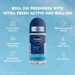 NIVEA MEN Fresh Active 50ml Deo Underarm Roll On | With Fresh Ocean Extracts Scent| 72 H Freshness| 0% Alcohol | Dermatologically Approved & Paraben Free Formula - Image 6