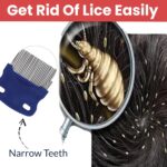 TEMPERIA (1 pcs) Lice Comb for Women, Men & Kids Hair - Nits, Dandruff & Lice Eggs Remover Products - Hair Lies Removal Comb for Head - Premium & Ergonomic Design (Random Colors) (MN01) - Image 3