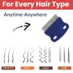 TEMPERIA (1 pcs) Lice Comb for Women, Men & Kids Hair - Nits, Dandruff & Lice Eggs Remover Products - Hair Lies Removal Comb for Head - Premium & Ergonomic Design (Random Colors) (MN01) - Image 6