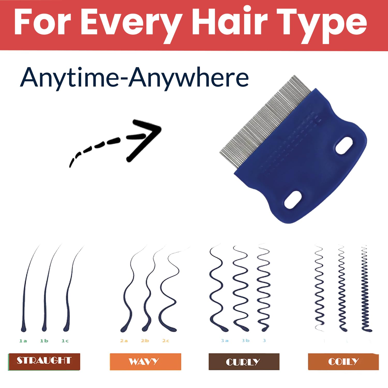 TEMPERIA (1 pcs) Lice Comb for Women, Men & Kids Hair - Nits, Dandruff & Lice Eggs Remover Products - Hair Lies Removal Comb for Head - Premium & Ergonomic Design (Random Colors) (MN01) - Image 6