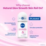 NIVEA Natural Glow Smooth Skin Deodorant Underarm Roll On For Women|Vitamin C,Vitamin E,Avocado Oil And Licorice Extract|72 H Even Toned,Smooth & Bright Underarms|0% Alcohol And Dermat Approved|50 Ml - Image 7