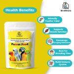 BirdShala Parrot Food for All Life Stages African Grey Parrot,Sun Conure,Macaw,Lovebird and Alexander Premium Seed Blend of Grains, Nuts & Fruit Pellets 500Gm - Image 3