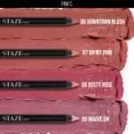 Staze 9to9 Pout On Matte + Smudgeproof Lip Crayon | Non-Drying, Transferproof & Sharpenable| Pigmented Matte Finish | 12-Hour Stay | Lightweight | 08 Dusty Rose | 3.5 g - Image 7
