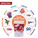 Red Food All Aquarium Medium Fish Food | Daily Nutrition, Slow Sinking Food Pellets Growth 100gm Pack - Image 8