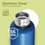 Milton Aura 1000 Thermosteel Water Bottle, 24 Hr Hot and Cold I Leak Proof Lid, ISI Certified I Vacuum Insulated I for Office, Gym, School I Dark Blue - Image 3