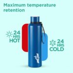 Milton Aura 1000 Thermosteel Water Bottle, 24 Hr Hot and Cold I Leak Proof Lid, ISI Certified I Vacuum Insulated I for Office, Gym, School I Dark Blue - Image 4
