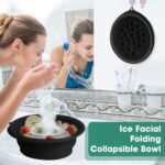 Silicone Collapsible Face Bowl with Built-In Ice Tray, Modern Style, Black, Round, Dishwasher Safe, For Face Bath, Soaking, Washing - Image 3