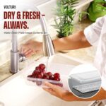 VOLTURI Fridge Storage Containers (Pack of 6), Fridge Organiser Storage Boxes with Removable Drain Plate, Lids, Stackable Organizer, Fridge Storage Box Keep Fruits, Vegetables Fresher, 1500 ML - Image 4