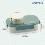 WARMEO MICROMATE Microwave-Safe Stainless Steel Lunch Box, Bpa Free, Perfect for Office, School, Travelling, Combo(800ml+150 ml),Green - Image 6