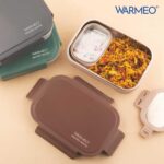 WARMEO MICROMATE Microwave-Safe Stainless Steel Lunch Box, Bpa Free, Perfect for Office, School, Travelling, Combo(800ml+150 ml),Green - Image 9