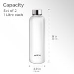 MILTON Costa 1000 Pet Water Bottle Set of 2, 1 Litre Each | Airtight & Leakproof Stainless Steel Lid | Unbreakable, BPA-Free, Reusable Plastic Fridge Bottles for Home, Office, School, Travel - Image 5