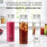 CELLO H2O Glass Water Bottle for Office & Daily Use 920 ml, Transparent | Durable & Stylish, Freezable & Fridge Safe, Leakproof Wide Mouth Leadfree Toughened Glass Water Bottle For Kitchen & Travel - Image 4