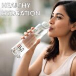 CELLO H2O Glass Water Bottle for Office & Daily Use 920 ml, Transparent | Durable & Stylish, Freezable & Fridge Safe, Leakproof Wide Mouth Leadfree Toughened Glass Water Bottle For Kitchen & Travel - Image 7