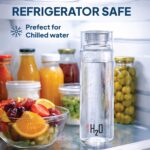 CELLO H2O Glass Water Bottle for Office & Daily Use 920 ml, Transparent | Durable & Stylish, Freezable & Fridge Safe, Leakproof Wide Mouth Leadfree Toughened Glass Water Bottle For Kitchen & Travel - Image 8
