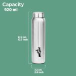 MILTON Aqua 1000 Stainless Steel Water Bottle, 920 ml, Silver | Leak Proof | Office Bottle | Gym Bottle | Home | Kitchen | Hiking | Treking, Travel (Pack of 1) - Image 6