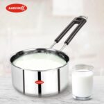 AADHIK Stainless Steel Sauce Pan, Tea Pan, Milk Pan Heavy Guage 1.5 Litre (Induction and Gas Stove Friendly), Silver - Image 3