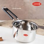 AADHIK Stainless Steel Sauce Pan, Tea Pan, Milk Pan Heavy Guage 1.5 Litre (Induction and Gas Stove Friendly), Silver - Image 4