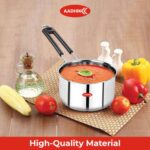 AADHIK Stainless Steel Sauce Pan, Tea Pan, Milk Pan Heavy Guage 1.5 Litre (Induction and Gas Stove Friendly), Silver - Image 5