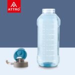 ATTRO Ultra Pro 2 Motivational 2L BPA-Free Water Bottle with Leak-Proof Flip-Top Cap, Nylon Strap and Stylish Blue Color for Daily Hydration, Plastic - Image 5