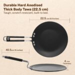 Prestige Hard Anodised Roti Tawa 22.5 cm | Thick Base (4 mm) | Gas & Induction Compatible | Metal Spoon Friendly | Stay Cool Handle | Wide Base | 2Y Warranty | ISI - Image 3